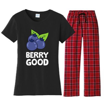 Blueberry Fruit Love Blueberries Berry Good Women's Flannel Pajama Set