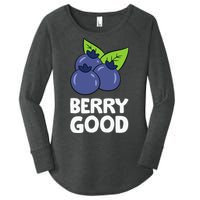 Blueberry Fruit Love Blueberries Berry Good Women's Perfect Tri Tunic Long Sleeve Shirt