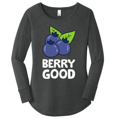 Blueberry Fruit Love Blueberries Berry Good Women's Perfect Tri Tunic Long Sleeve Shirt