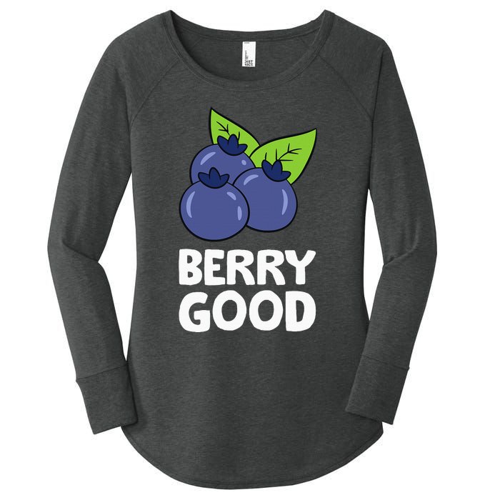 Blueberry Fruit Love Blueberries Berry Good Women's Perfect Tri Tunic Long Sleeve Shirt