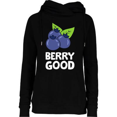 Blueberry Fruit Love Blueberries Berry Good Womens Funnel Neck Pullover Hood