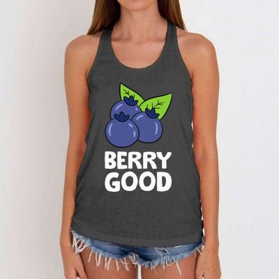 Blueberry Fruit Love Blueberries Berry Good Women's Knotted Racerback Tank