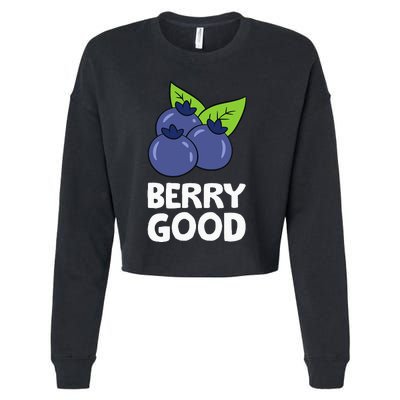 Blueberry Fruit Love Blueberries Berry Good Cropped Pullover Crew