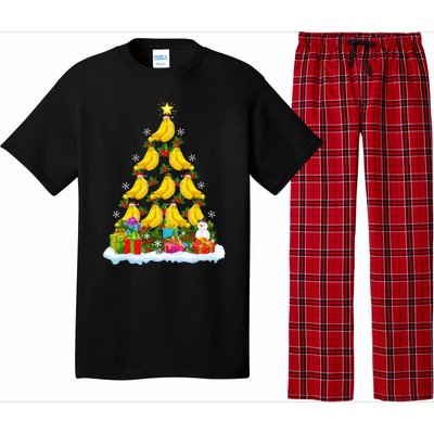 Banana Fruit Lover Xmas Holiday Funny Banana Christmas Tree Pajama Set