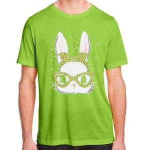 Bunny Face Leopard Glasses Headband Happy Easter Day Women's Adult ChromaSoft Performance T-Shirt