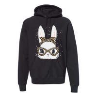 Bunny Face Leopard Glasses Headband Happy Easter Day Women's Premium Hoodie