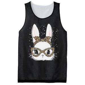 Bunny Face Leopard Glasses Headband Happy Easter Day Women's Mesh Reversible Basketball Jersey Tank