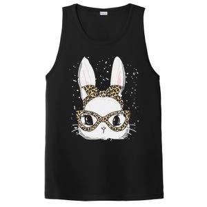 Bunny Face Leopard Glasses Headband Happy Easter Day Women's PosiCharge Competitor Tank