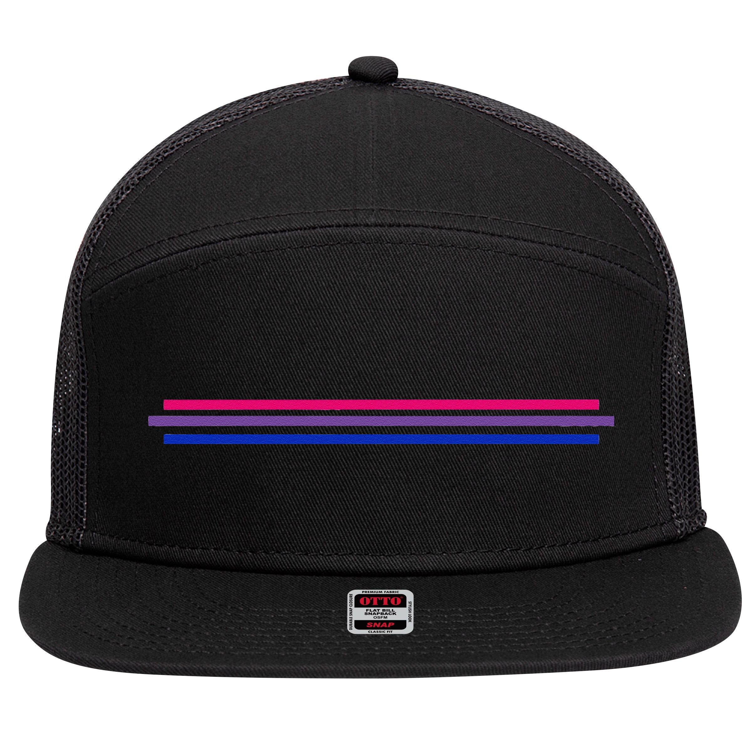 Bisexuality Flag LGBT Bi Pride Co. 7 Panel Mesh Trucker Snapback Hat