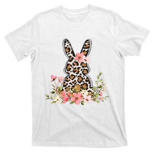 Bunny Floral Leopard Cute Easter Day Outfit T-Shirt