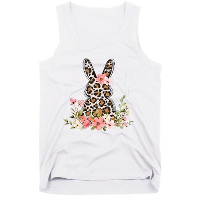 Bunny Floral Leopard Cute Easter Day Outfit Tank Top