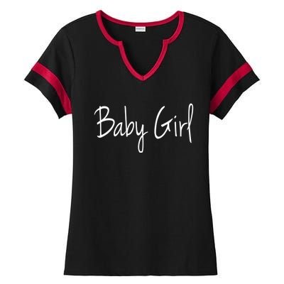 Baby Father Love For Daughter Funny Gift Ladies Halftime Notch Neck Tee