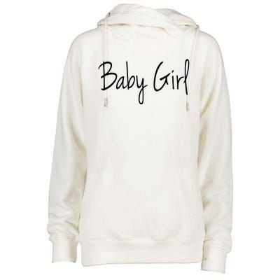 Baby Father Love For Daughter Funny Gift Womens Funnel Neck Pullover Hood