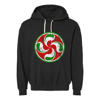 Basque Flag Lauburu Gift Pais Vasco Basque Country Garment-Dyed Fleece Hoodie