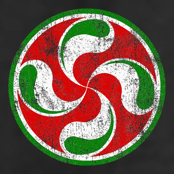 Basque Flag Lauburu Gift Pais Vasco Basque Country 7 Panel Mesh Trucker Snapback Hat