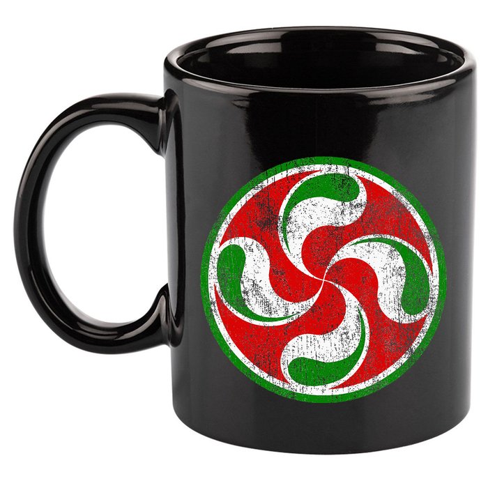 Basque Flag Lauburu Gift Pais Vasco Basque Country 11oz C Handle Ceramic Mug
