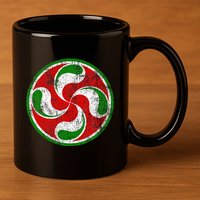 Basque Flag Lauburu Gift Pais Vasco Basque Country 11oz C Handle Ceramic Mug