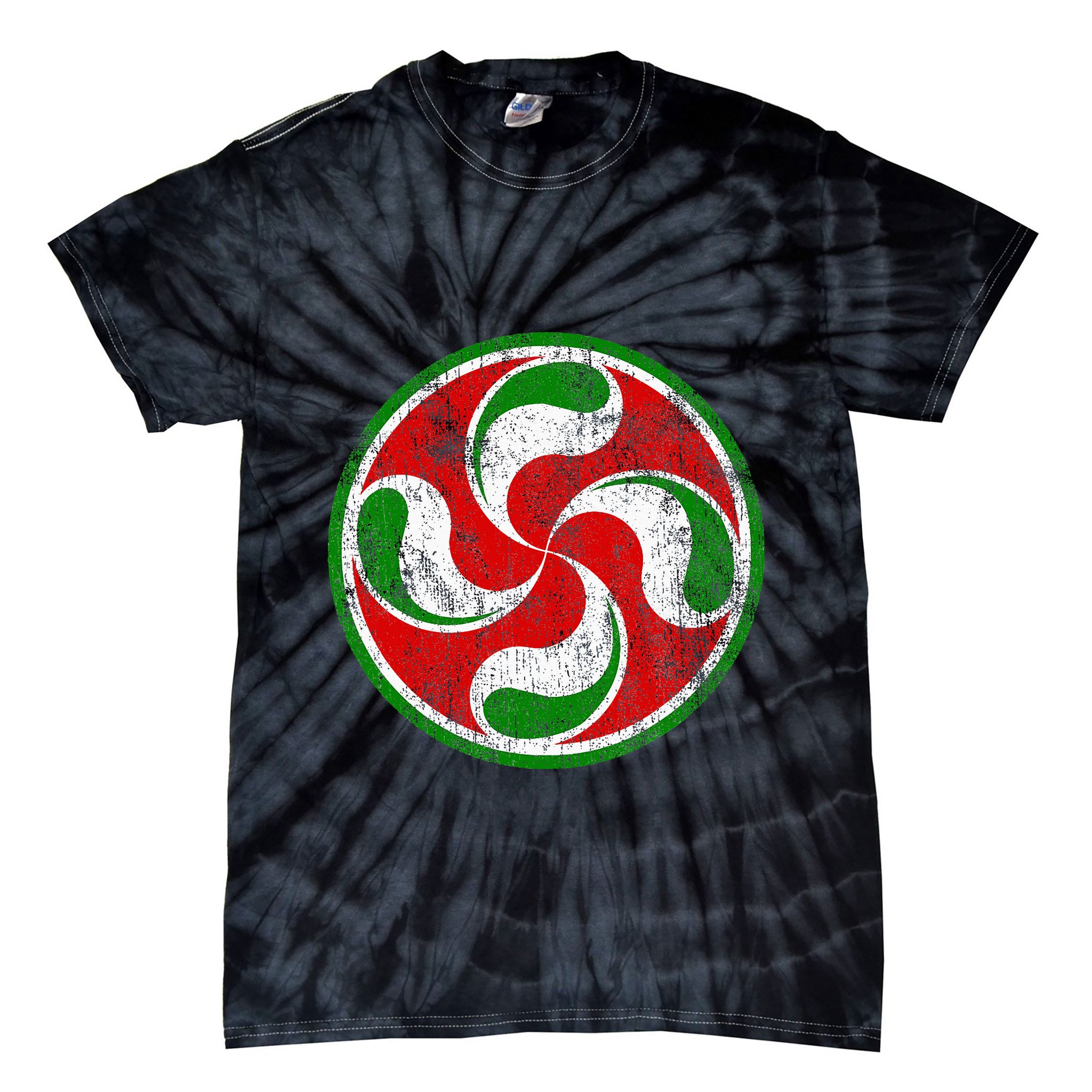 Basque Flag Lauburu Gift Pais Vasco Basque Country Tie-Dye T-Shirt