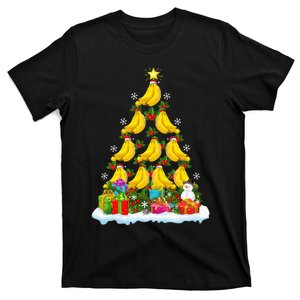 Banana Fruit Lover Xmas Holiday Funny Banana Christmas Tree T-Shirt