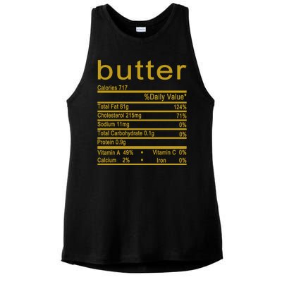 Butter Facts Label Ladies PosiCharge Tri-Blend Wicking Tank