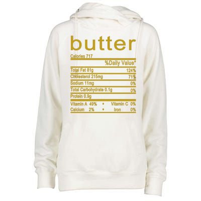 Butter Facts Label Womens Funnel Neck Pullover Hood