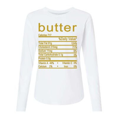 Butter Facts Label Womens Cotton Relaxed Long Sleeve T-Shirt