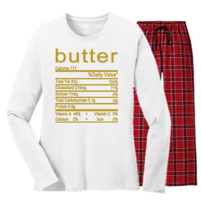 Butter Facts Label Women's Long Sleeve Flannel Pajama Set 