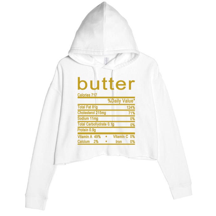 Butter Facts Label Crop Fleece Hoodie