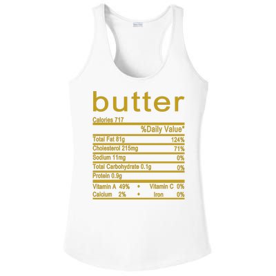 Butter Facts Label Ladies PosiCharge Competitor Racerback Tank