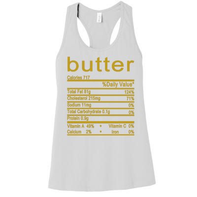 Butter Facts Label Women's Racerback Tank