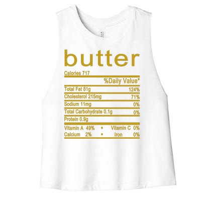 Butter Facts Label Women's Racerback Cropped Tank