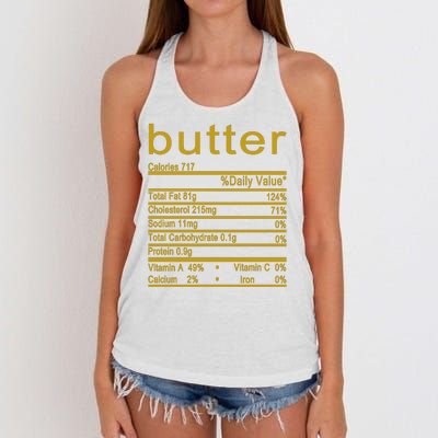 Butter Facts Label Women's Knotted Racerback Tank