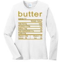 Butter Facts Label Ladies Long Sleeve Shirt