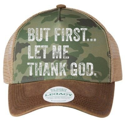 But First Let Me Thank God Legacy Tie Dye Trucker Hat