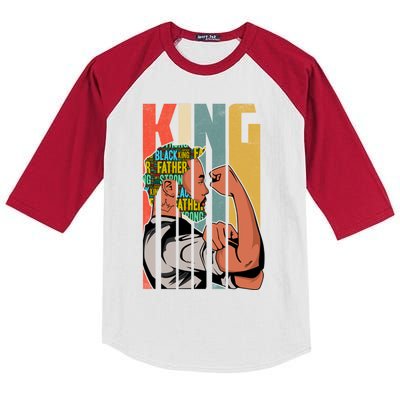 Black Father Lives Matter Dope Black Dad King Fathers Day Gift Kids Colorblock Raglan Jersey