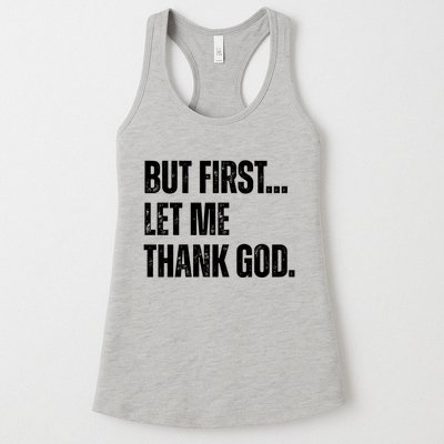 But First Let Me Thank God Christianity Vintage Womens Tank Top
