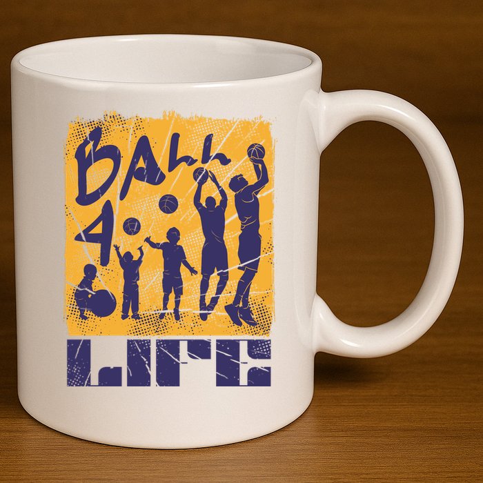 Basketball For Life 11oz C Handle Ceramic Mug