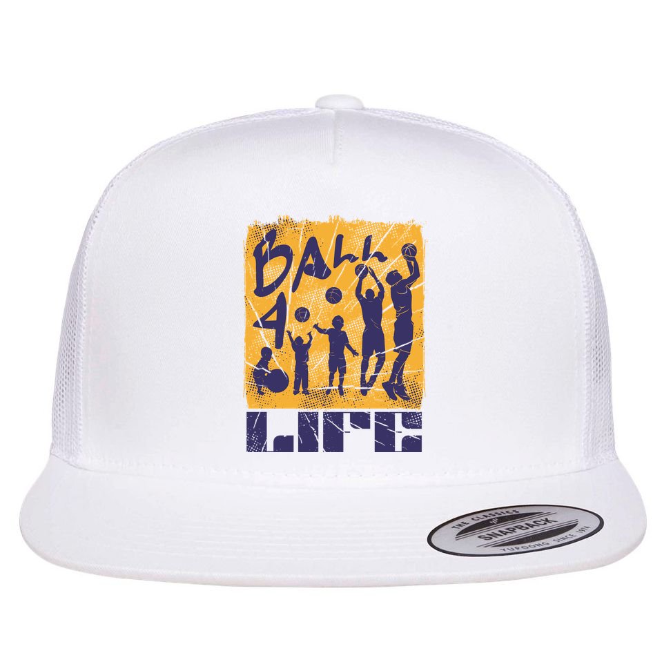 Basketball For Life Flat Bill Trucker Hat