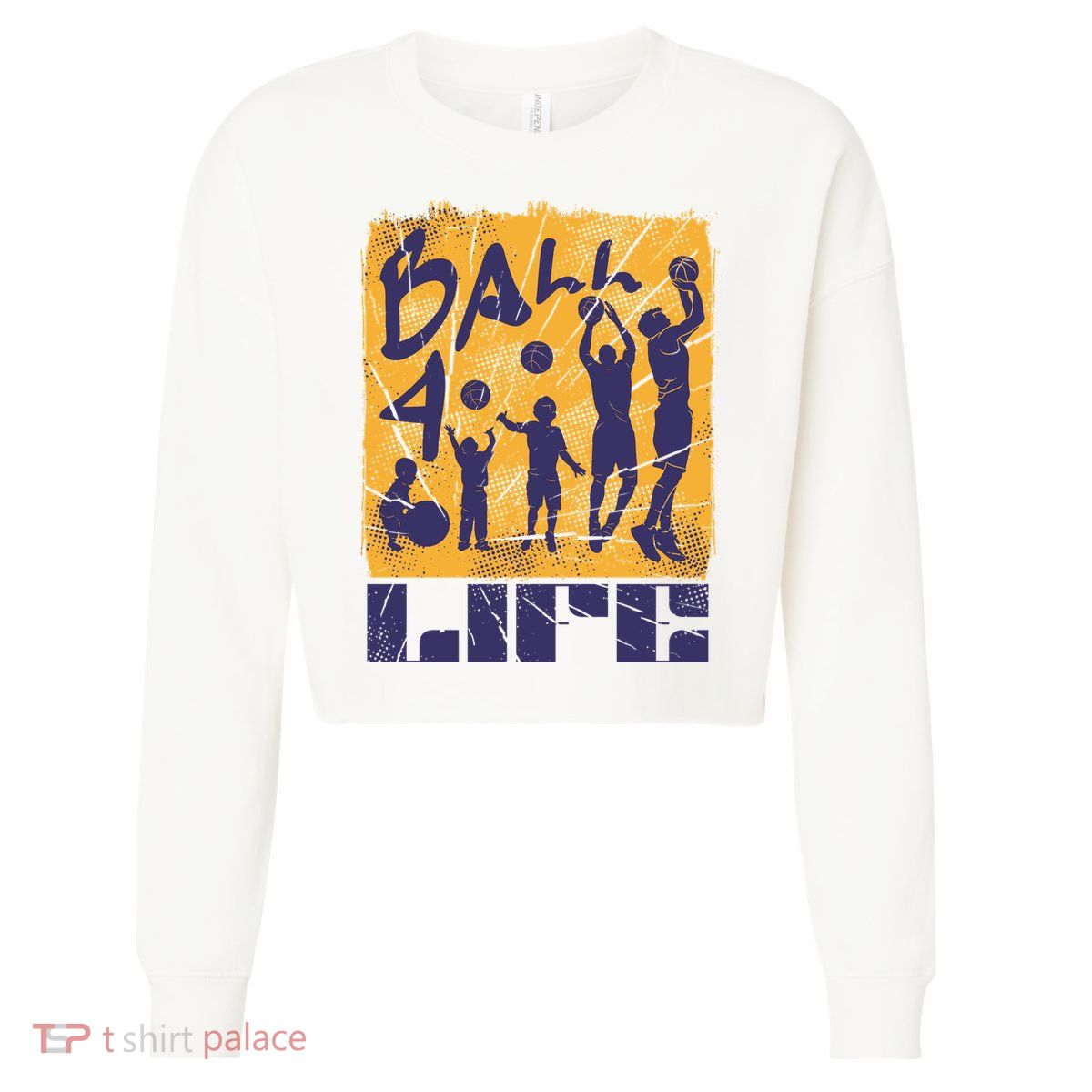 Basketball For Life Cropped Pullover Crew