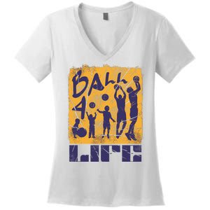 Basketball For Life Women's V-Neck T-Shirt