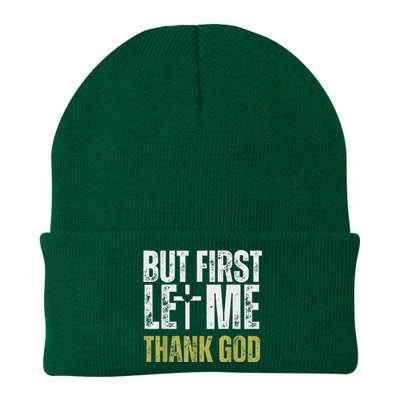 But First Let Me Thank God Vintage Christian Knit Cap Winter Beanie