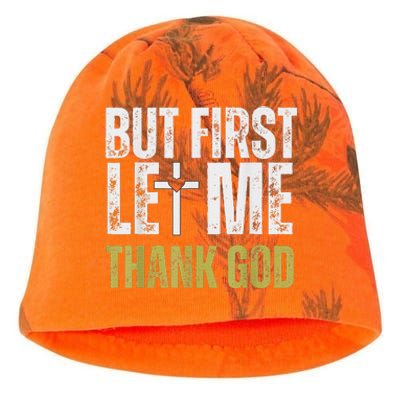 But First Let Me Thank God Vintage Christian Kati - Camo Knit Beanie