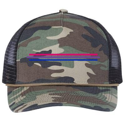 Bisexuality Flag LGBT Bi Pride Co Retro Rope Trucker Hat Cap