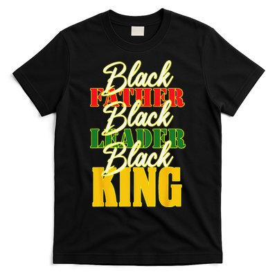 Black Father Leader Juneteenth King Melanin Father's Day T-Shirt