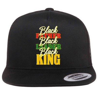 Black Father Leader Juneteenth King Melanin Father's Day Flatbill Hat