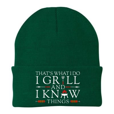 Bbq Food Lover ThatS What I Do I Grill And I Know Things Knit Cap Winter Beanie