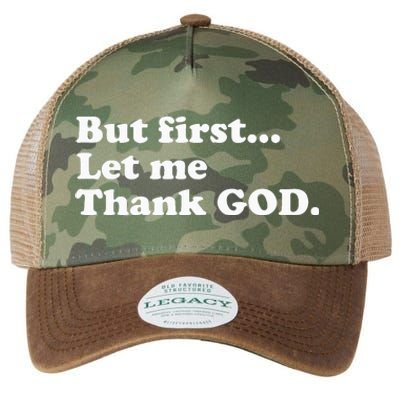 But First Let Me Thank God Legacy Tie Dye Trucker Hat