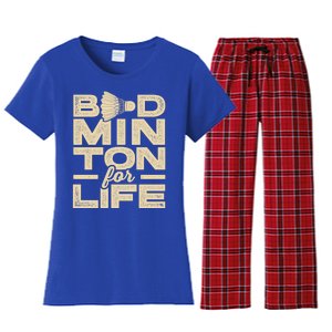 Badminton For Life Badminton Player Shuttlecock Cross Sport Great Gift Women's Flannel Pajama Set