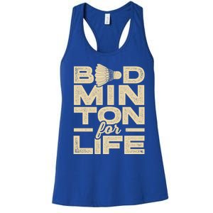 Badminton For Life Badminton Player Shuttlecock Cross Sport Great Gift Women's Racerback Tank