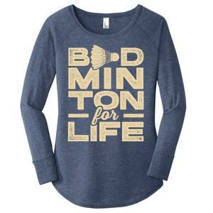 Badminton For Life Badminton Player Shuttlecock Cross Sport Great Gift Women's Perfect Tri Tunic Long Sleeve Shirt